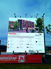 Bauschild Baustelle Beschilderung Monteur Werbeservice Montagedienst