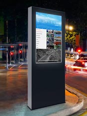 Werbemonolith mit Display und Fundament Pylon Aussenwerbung
